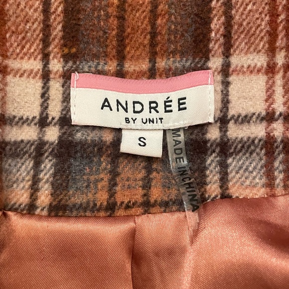 Burnt orange plaid coat - Picture 2 of 3